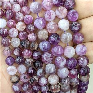 Natural Purple Lepidolite Round Beads Smooth, approx 13mm