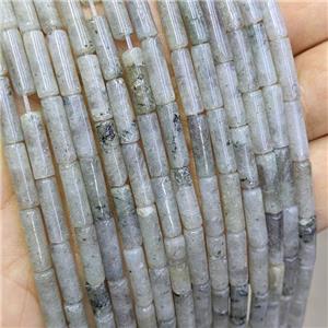Natural Labradorite Tube Beads, approx 4x13mm