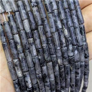 Natural Black Labradorite Tube Beads, approx 4x13mm
