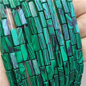 Synthetic Malachite Cuboid Beads Green, approx 4x13mm