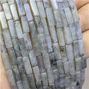Natural Labradorite Cuboid Beads, approx 4x13mm