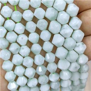 Natural Snowflake Angelite Beads Green Bicone, approx 10mm