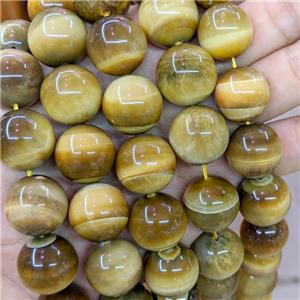 Natural Tiger Eye Stone Beads Golden Dye Smooth Round, approx 20mm, 20pcs per st