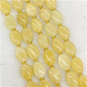 Natural Honey Jade Oval Beads Yellow, approx 10-14mm