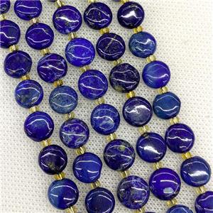Natural Blue Lapis Lazuli Coin Beads, approx 10mm