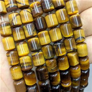 Natural Tiger Eye Stone Tube Beads A-Grade, approx 8-10mm
