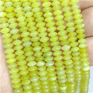 Natural Lemon Jade Beads Smooth Rondelle Olive, approx 3-6mm