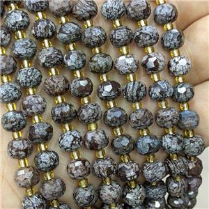 Natural Chinese Red Snowflake Jasper Beads Faceted Rondelle, approx 6-8mm