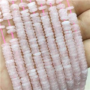 Natural Pink Rose Quartz Heishi Beads, approx 6mm