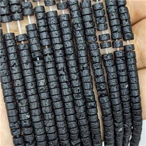 Black Lava Heishi Beads, approx 4mm