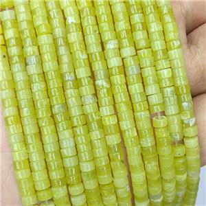 Natural Lemon Jade Heishi Beads Olive, approx 4mm