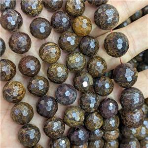 Natural Bronzite Beads Faceted Round, approx 12mm