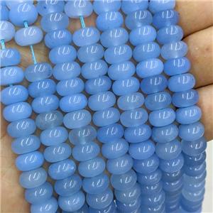 Blue Dye Jade Beads Smooth Rondelle, approx 6x10mm