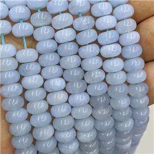 Lt.blue Dye Jade Beads Smooth Rondelle, approx 6x10mm