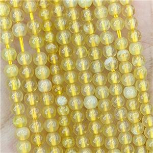 Natural Yellow Opal Beads Smooth Round, approx 3mm