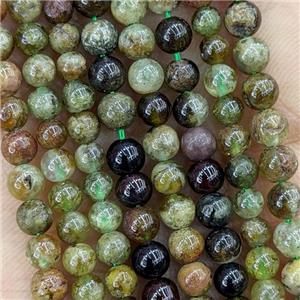 Natural Green Garnet Beads Smooth Round, approx 4mm