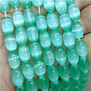 Natural Selenite Rice Beads Green Dye, approx 8-12mm