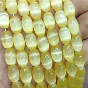 Natural Selenite Rice Beads Yellow Dye, approx 8-12mm