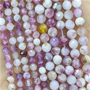 Natural Brazilian Lepidolite Beads Purple Faceted Round, approx 4mm