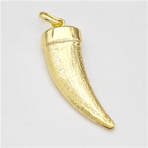 Copper Horn Pendant Brushed Gold Plated, approx 15-40mm