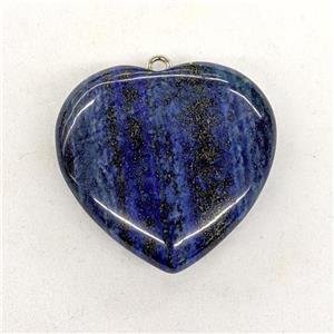 Blue Lapis Lazuli Heart Pendant, approx 40mm