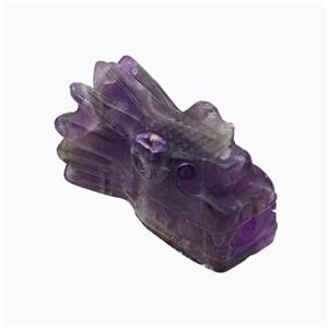 Natural Purple Fluorite Dragonhead Beads Carved, approx 15-25mm