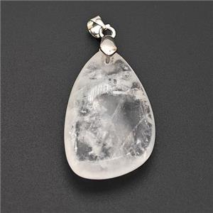 Natural Clear Quartz Teardrop Pendant, approx 18-30mm