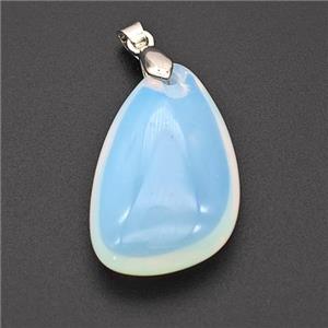 White Opalite Teardrop Pendant, approx 18-30mm