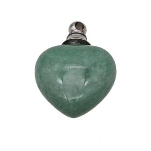 Natural Green Aventurine Perfume Bottle Pendant Heart, approx 20mm