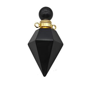 Natural Black Obsidian Perfume Bottle Pendant, approx 18-40mm