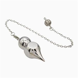 Alloy Pendulum Pendant With Chain Platinum Plated, approx 14-40mm, 8mm, 16cm length