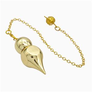 Alloy Pendulum Pendant With Chain Gold Plated, approx 14-40mm, 8mm, 16cm length