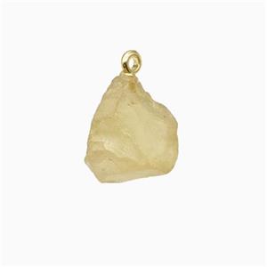 Lemon Quartz Nugget Pendant Freeform, approx 10-14mm