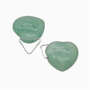 Natural Green Aventurine Heart Pendant, approx 16mm