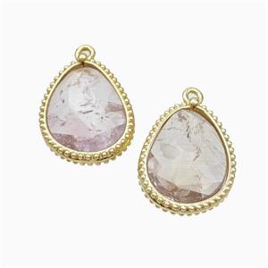 Natural Lt.purple Amethyst Teardrop Pendant Gold Plated, approx 14.5-20mm