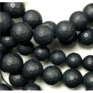 matte black onyx agate Bead, faceted round, 10mm dia, approx 40pcs per st