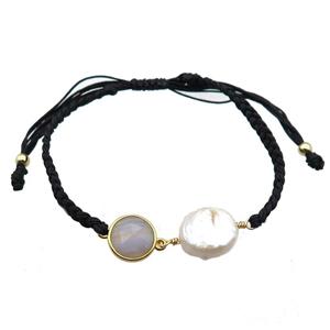 handmade bracelet with pearl bead, approx 10-12mm, 22-28cm length