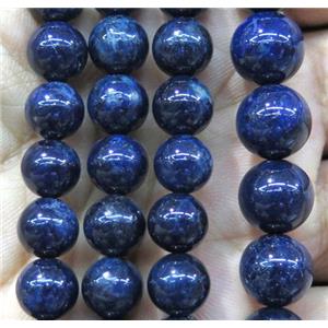 round Dumortierite beads, blue, approx 10mm dia