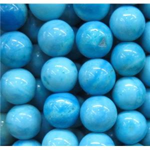 Larimar beads, round, stability, blue, approx 10mm dia, 38pcs per st