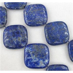 lapis lazuli bead, square, corner-drilled, blue, approx 20x20mm
