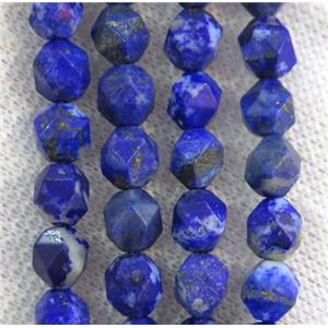 sphere Lapis Lazuli ball beads, faceted round, blue, approx 8mm dia