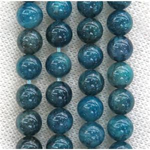 round blue Apatite beads, approx 10mm dia