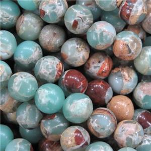 round blue Imperial Jasper beads, synthetic, approx 8mm dia
