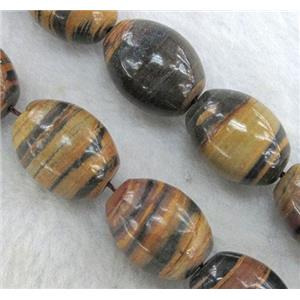 brown Opal Stone Beads, barrel, approx 15x30mm, 15.5 inches