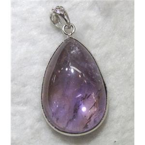 Ametrine pendant, purple, copper, approx 22x28mm