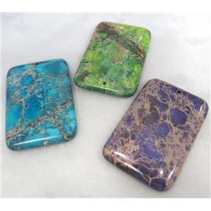 gemstone pendant, rectangle, approx 40x60mm