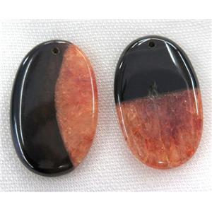 druzy agate slice pendant, oval, approx 20-60mm