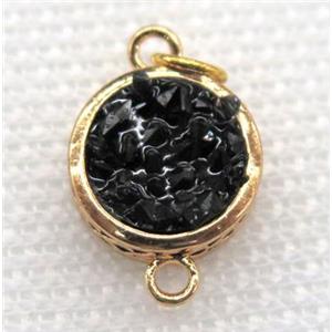 gemstone connector, round, gold plated, approx 12mm dia