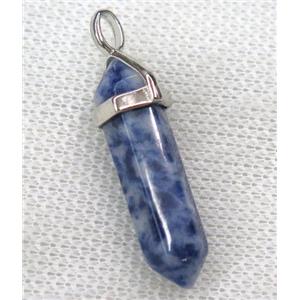 blue Sodalite bullet pendant, approx 10-30mm