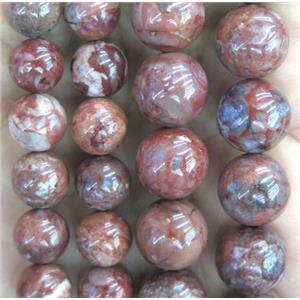 red Pomergranite jasper Beads, round, approx 8mm dia